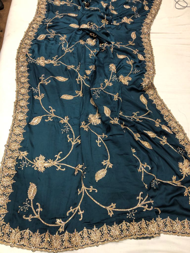 Wedding zardosi saree - Saffronfashionindia