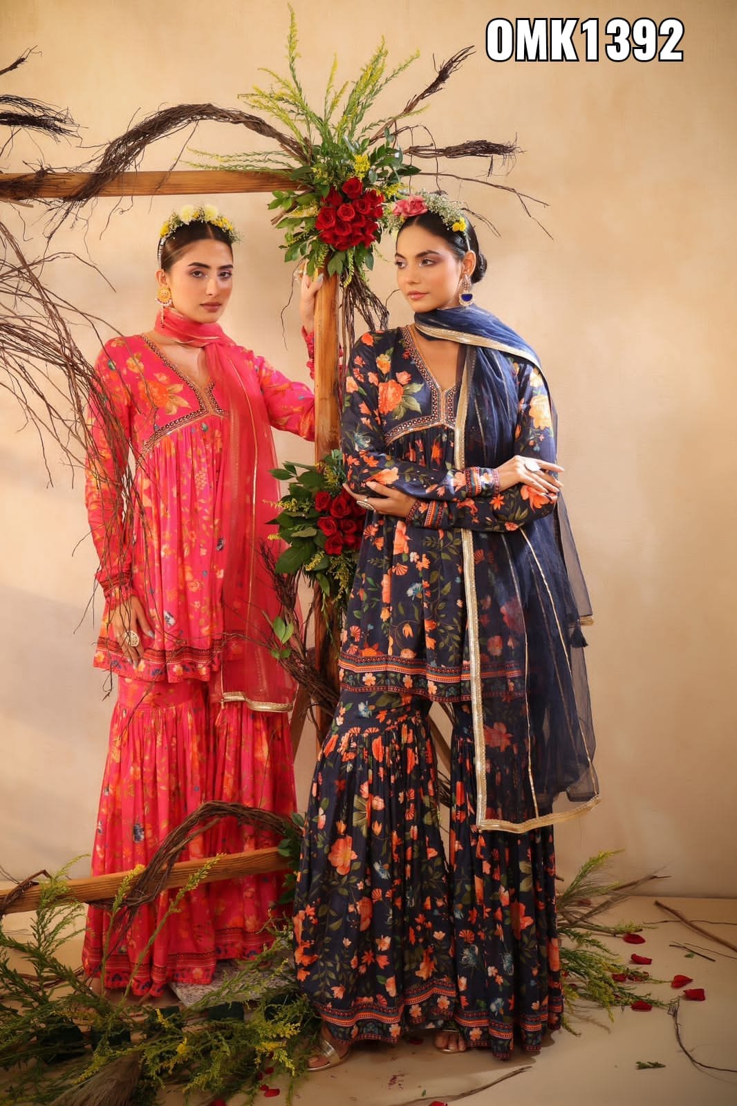 Rajrani peplum sharara dress - Saffronfashionindia