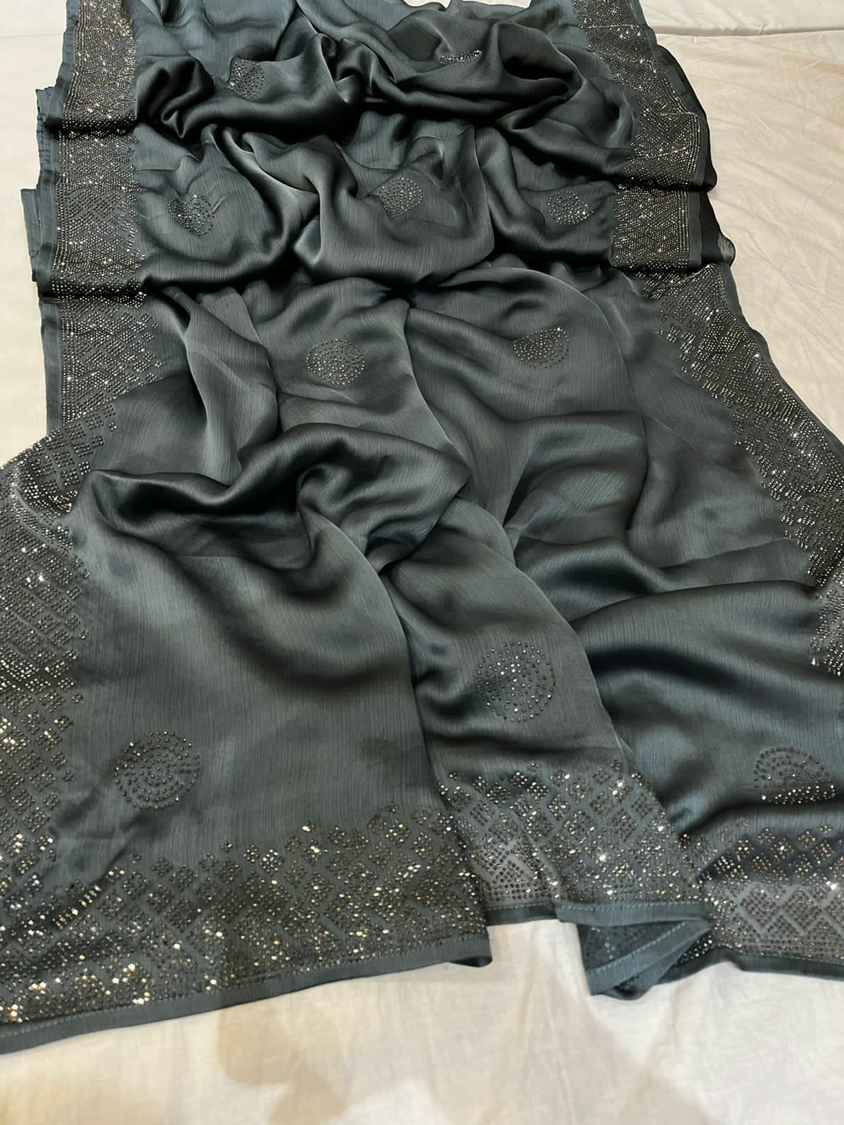 Valeria satin saree - Saffronfashionindia
