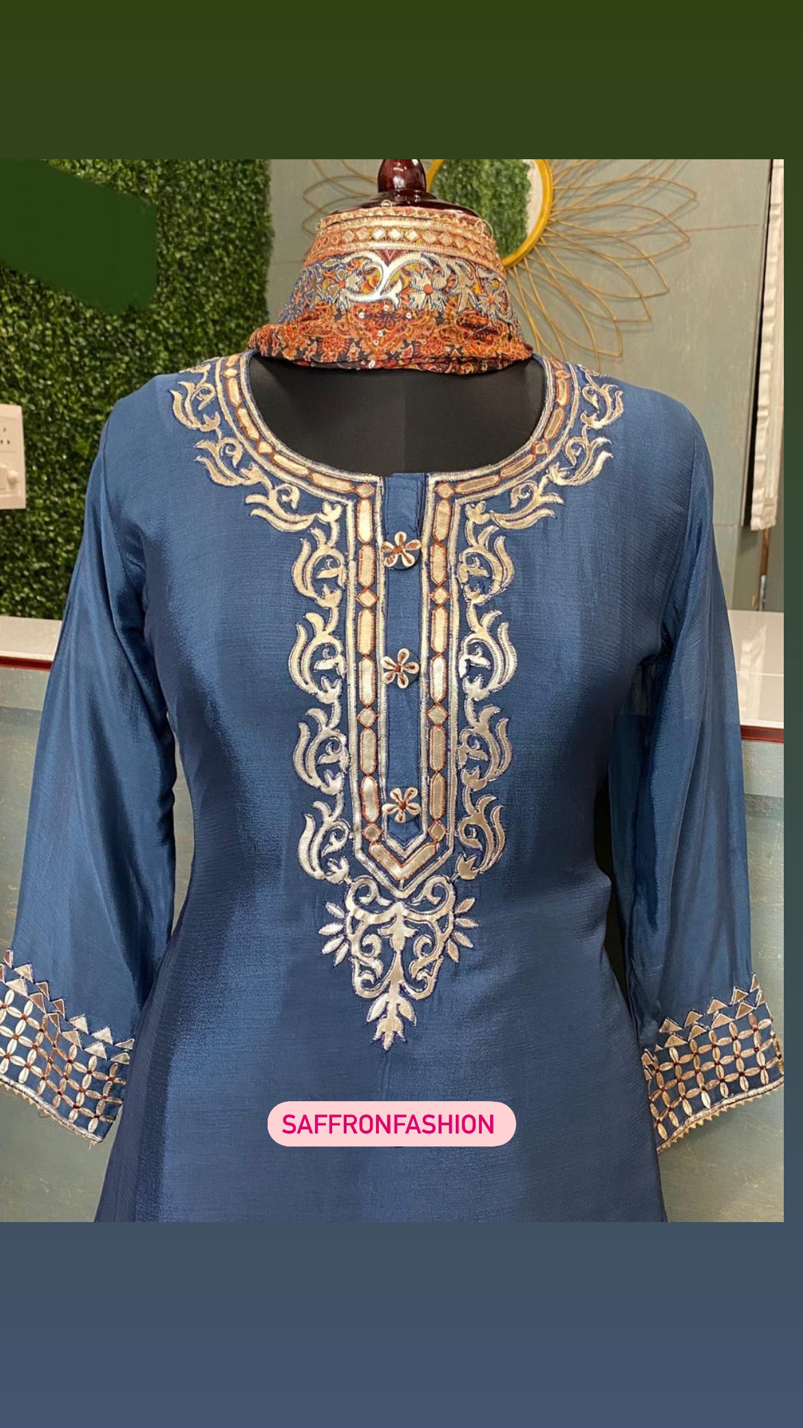 Urvi chinon kurta set - Saffronfashionindia