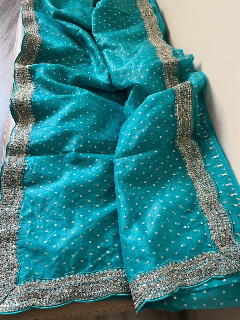 Nisani organza zari saree - Saffronfashionindia