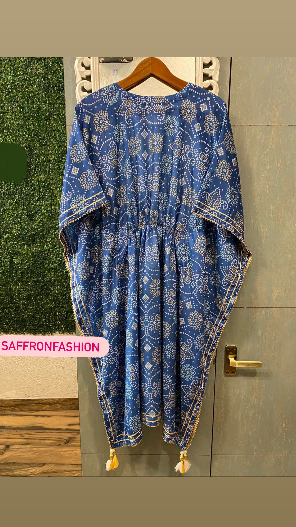 Blue Royal kaftan - Saffronfashionindia