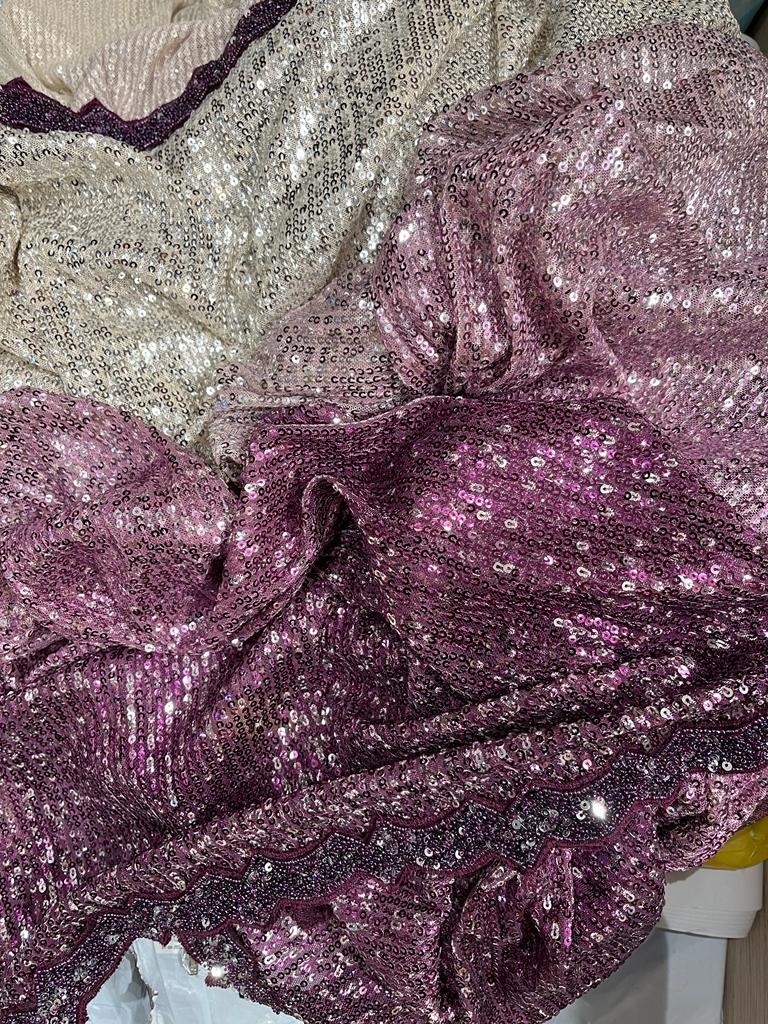 Nashina shaded sequence saree - Saffronfashionindia