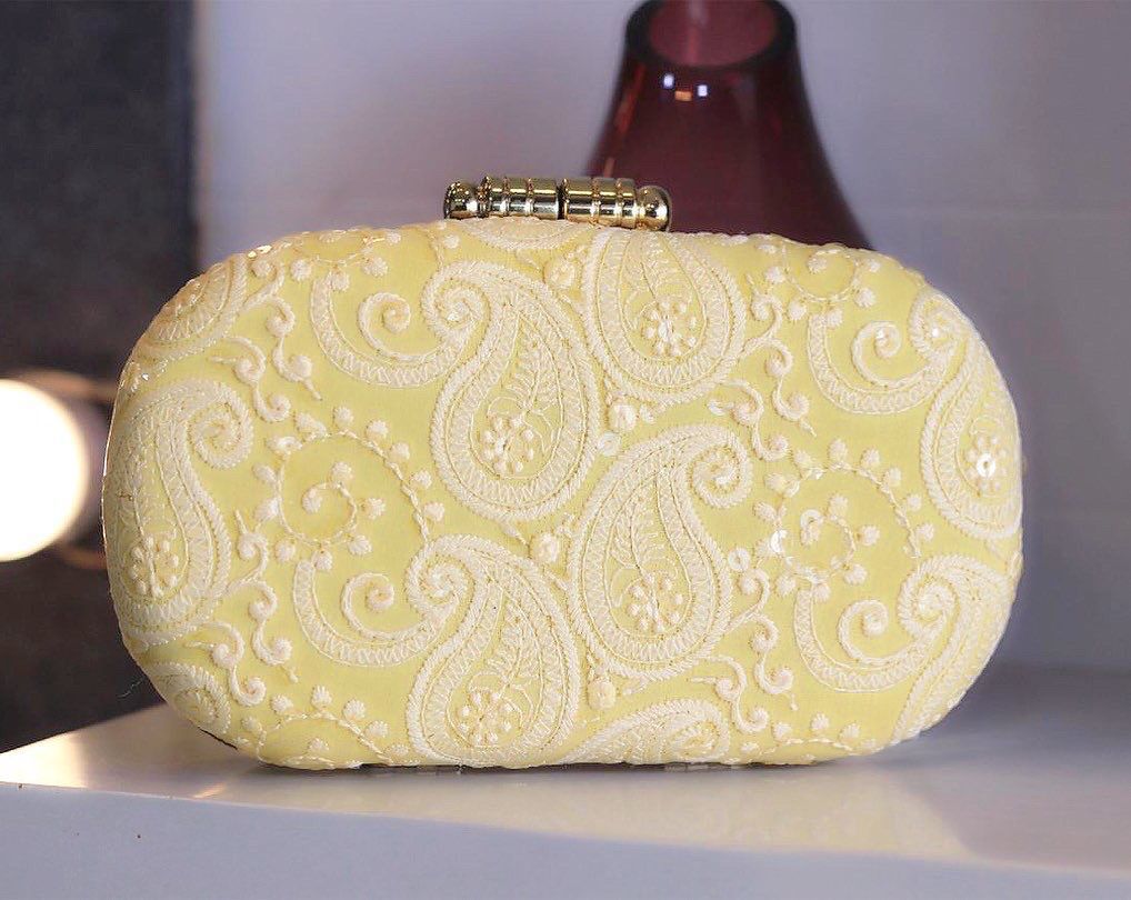 Chikankari clutch - Saffronfashionindia