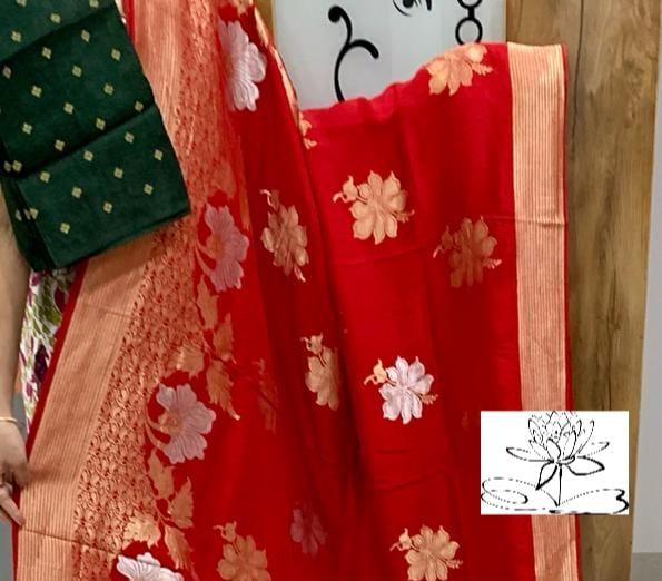 Gulshan moonga saree - Saffronfashionindia