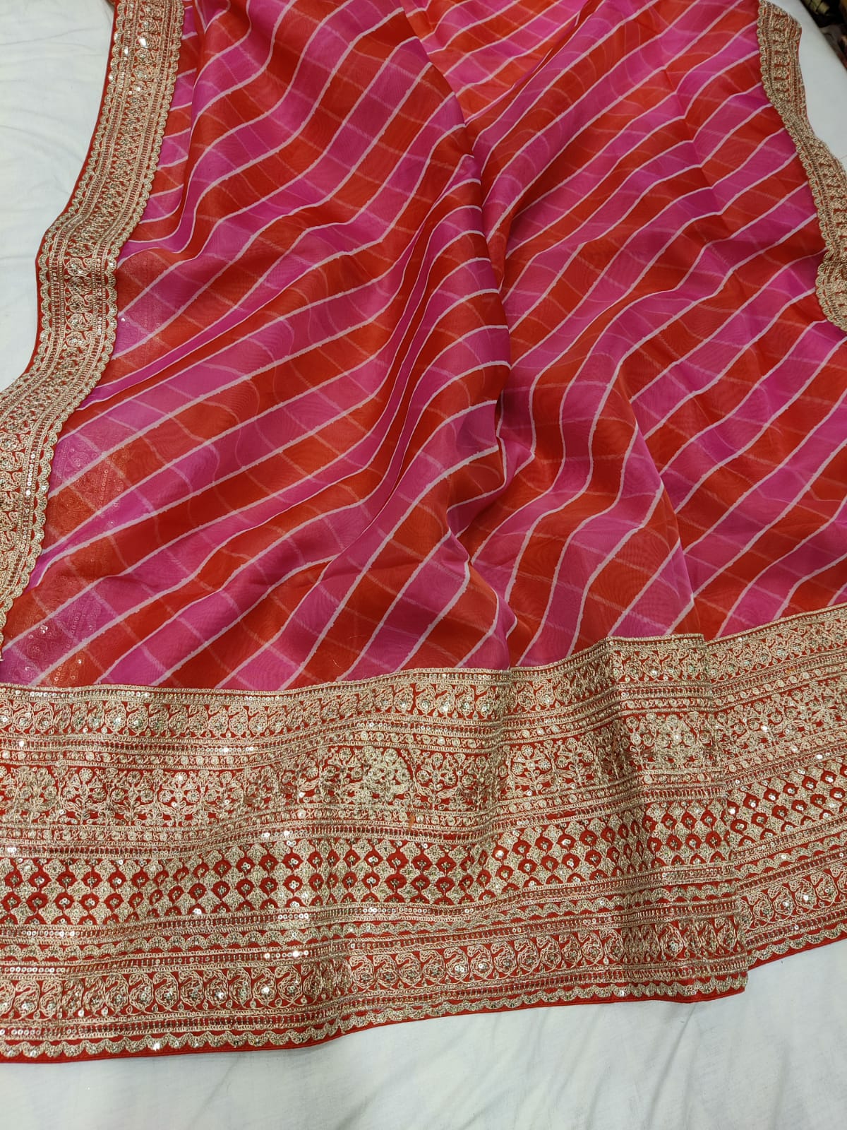 Sudeshi organza partywear saree - Saffronfashionindia