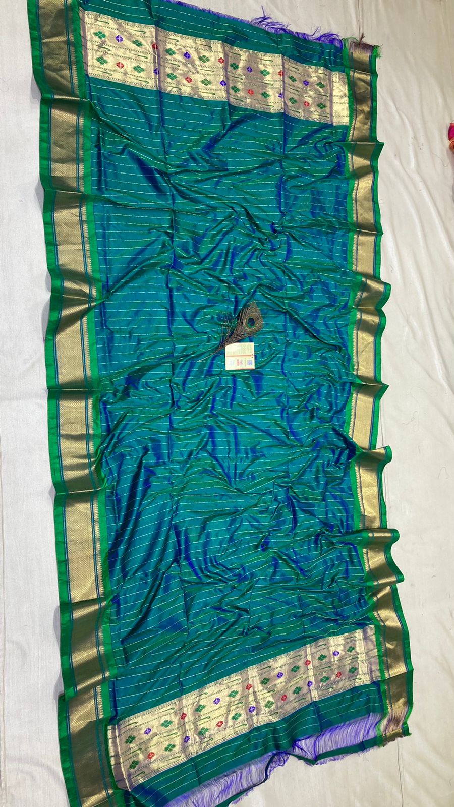 Silk traditional Paithani dupatta - Saffronfashionindia