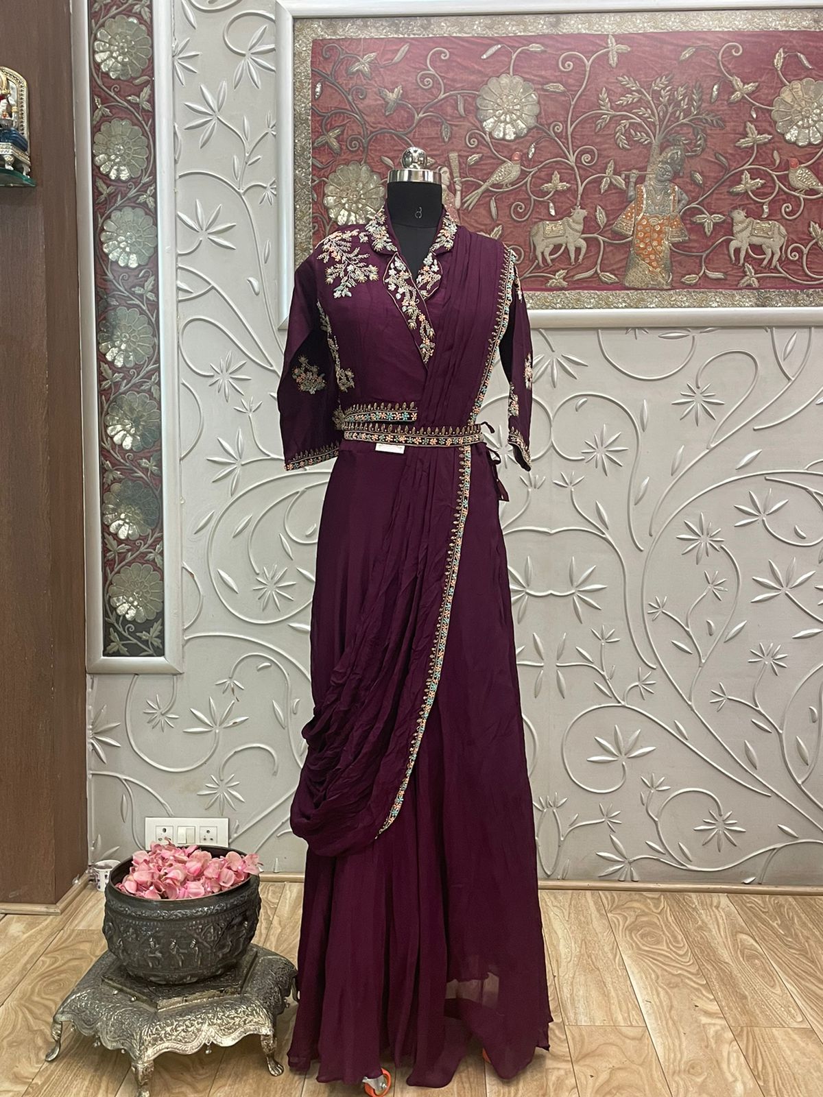 Gaurangi trendy belt dress - Saffronfashionindia