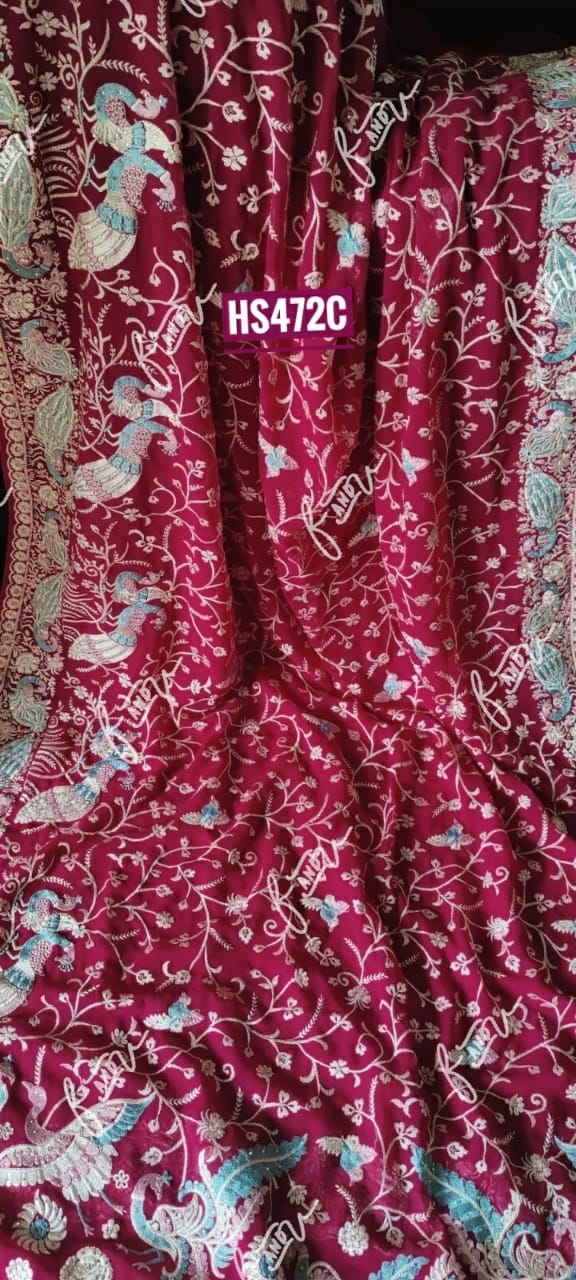 Parsi inspired embroidery saree/heritage saree - Saffronfashionindia
