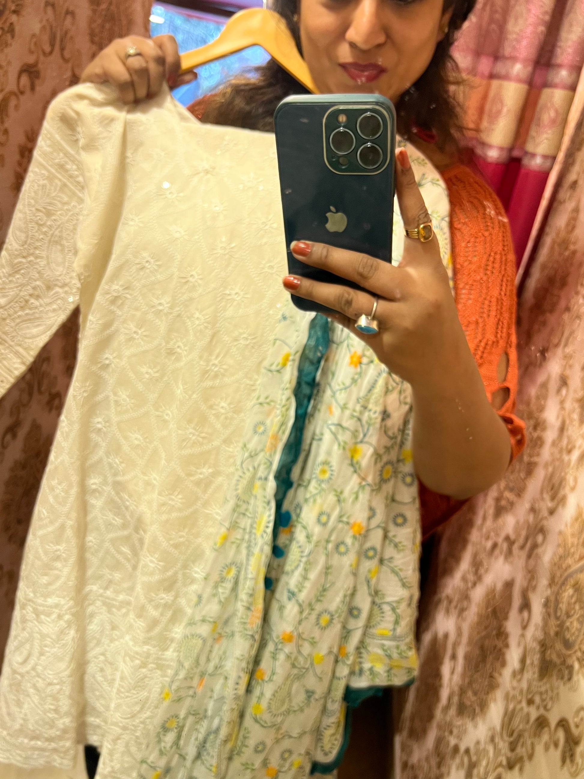 Chikankari Kurti set - Saffronfashionindia