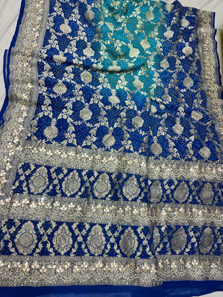 Hansiha khaddi bandhej saree - Saffronfashionindia