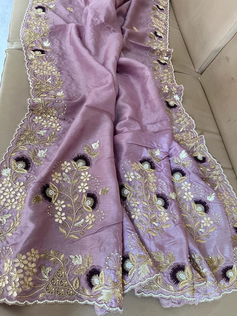 Navesha gottapatti zardosi saree - Saffronfashionindia