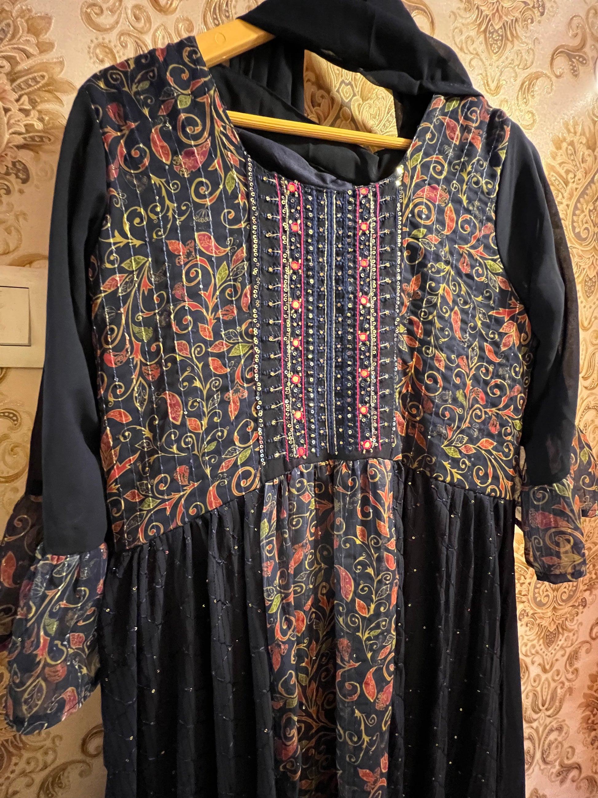 Sushma gorgette kurta dress - Saffronfashionindia
