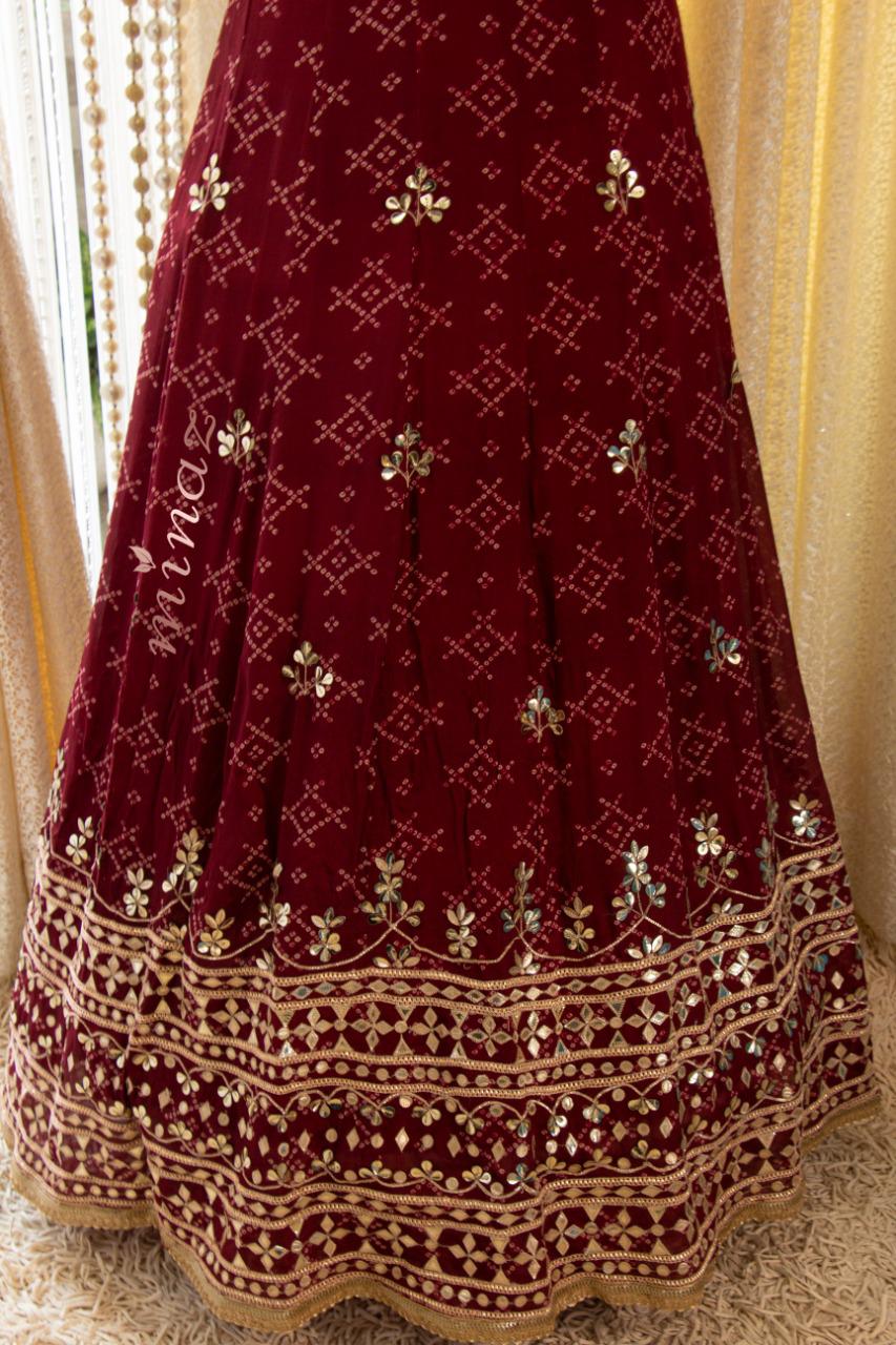 Meharbaan chinon gown set - Saffronfashionindia