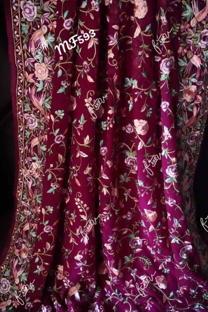 Velecia embroidery saree - Saffronfashionindia