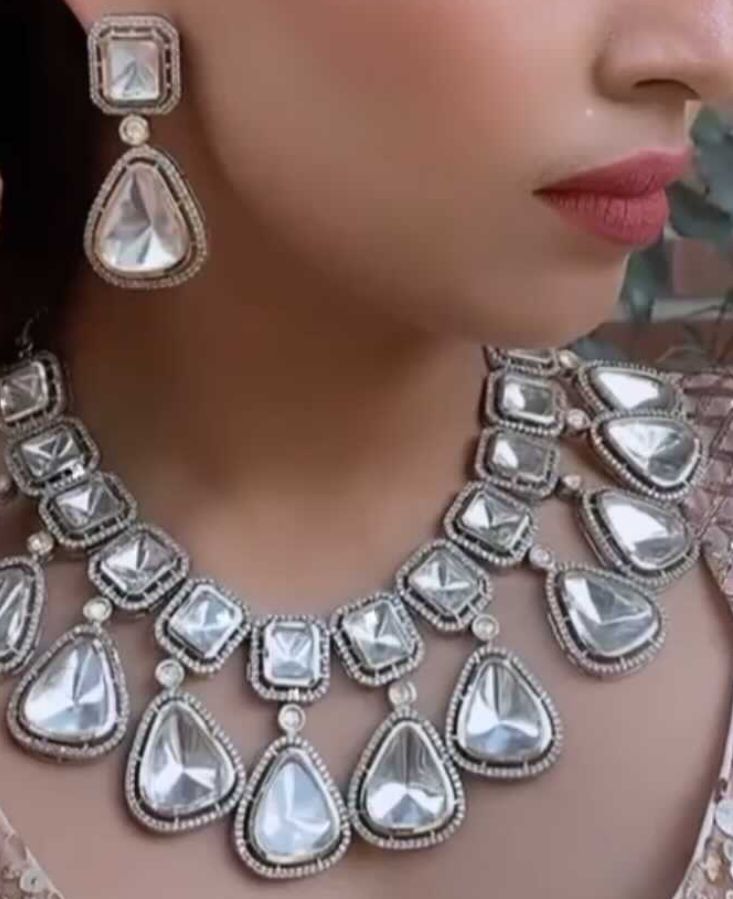 Ravish polki Kundan necklace - Saffronfashionindia
