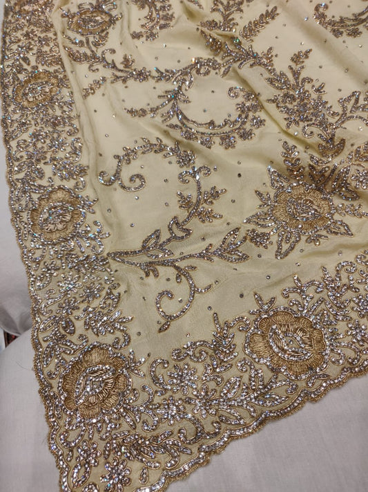Mavita crepe zardosi saree - Saffronfashionindia