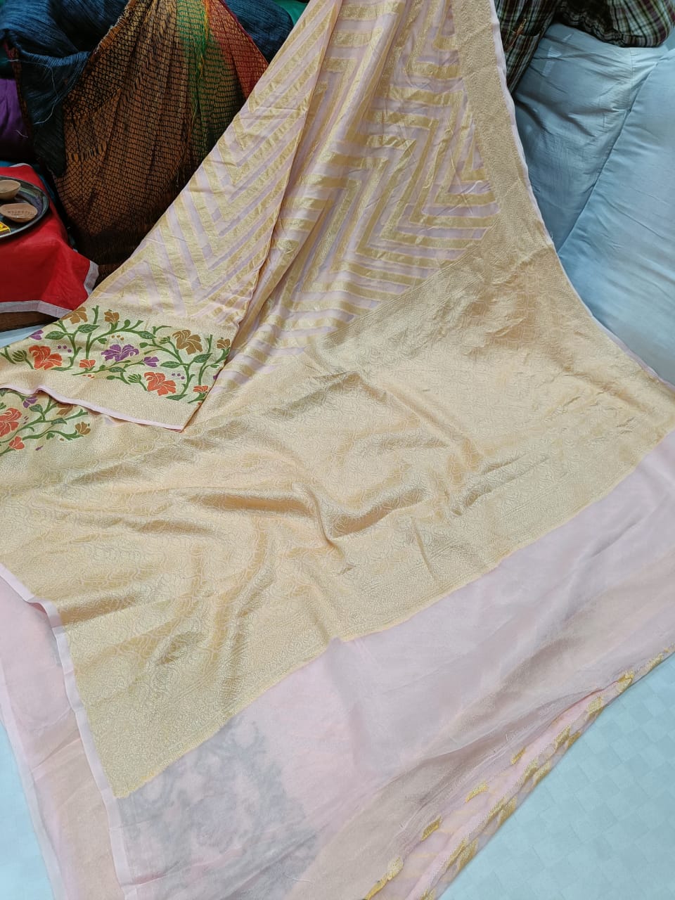 Zig zag inspired striped saree - Saffronfashionindia