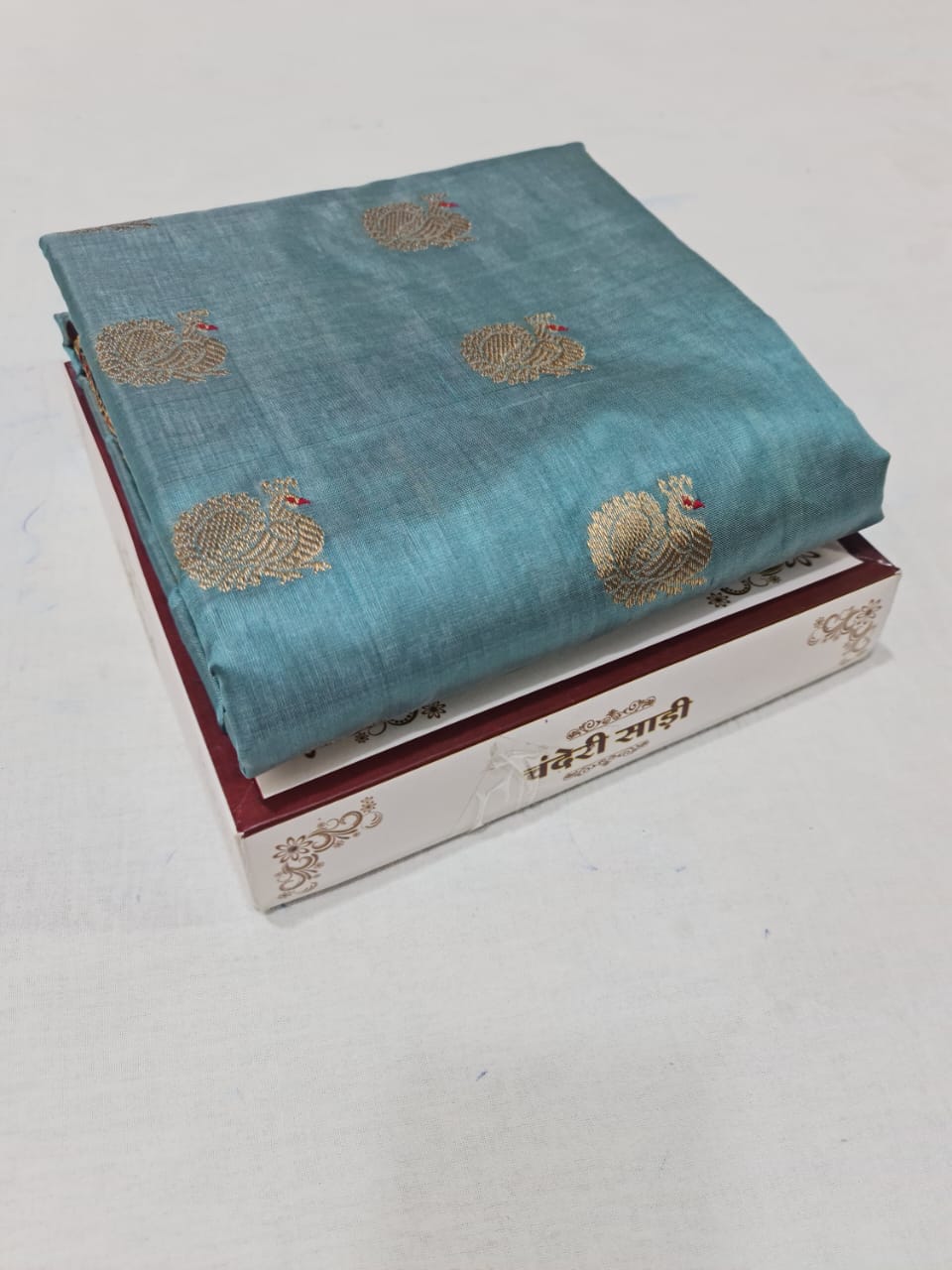 Firoza Chanderi pattu saree - Saffronfashionindia