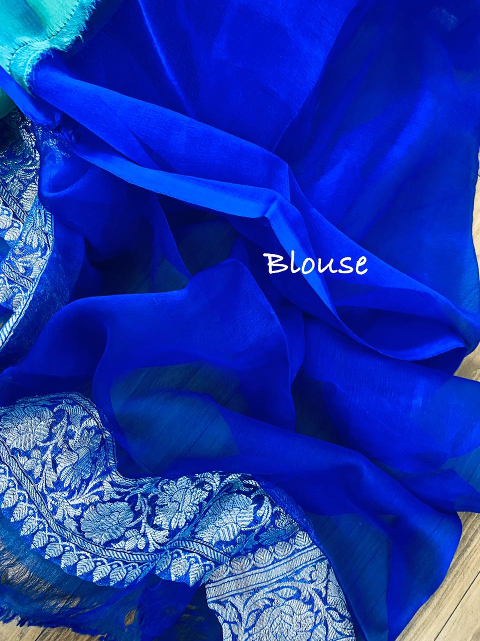 Banarsi chiffon saree - Saffronfashionindia