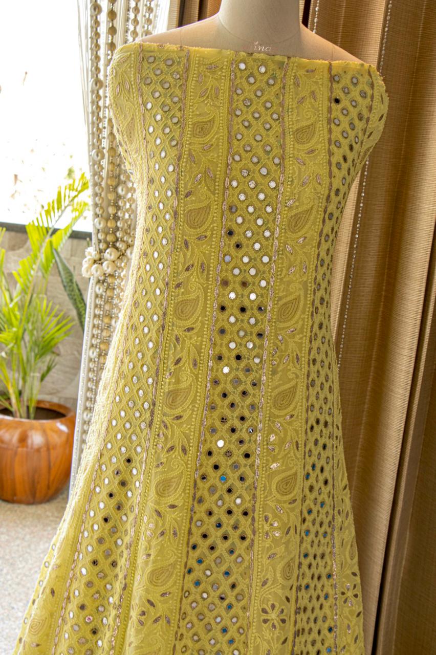 Anarkali inspired gorgette suit - Saffronfashionindia