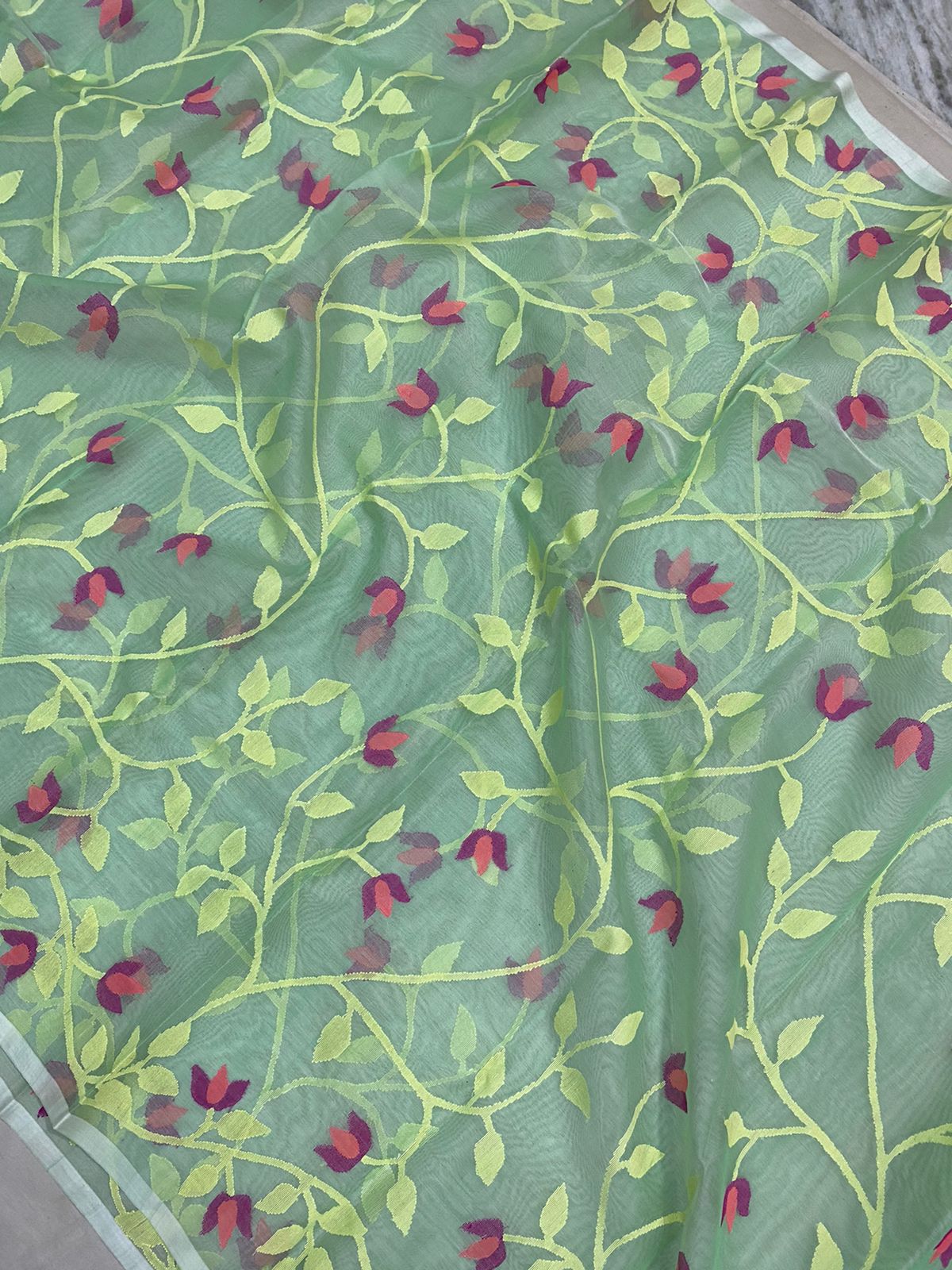 Shisha inspired jamdani saree - Saffronfashionindia