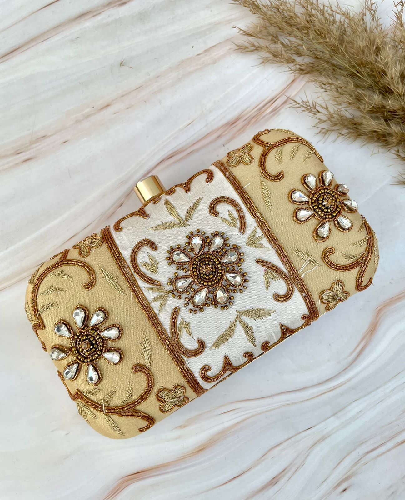 Aviral embroidered clutch - Saffronfashionindia