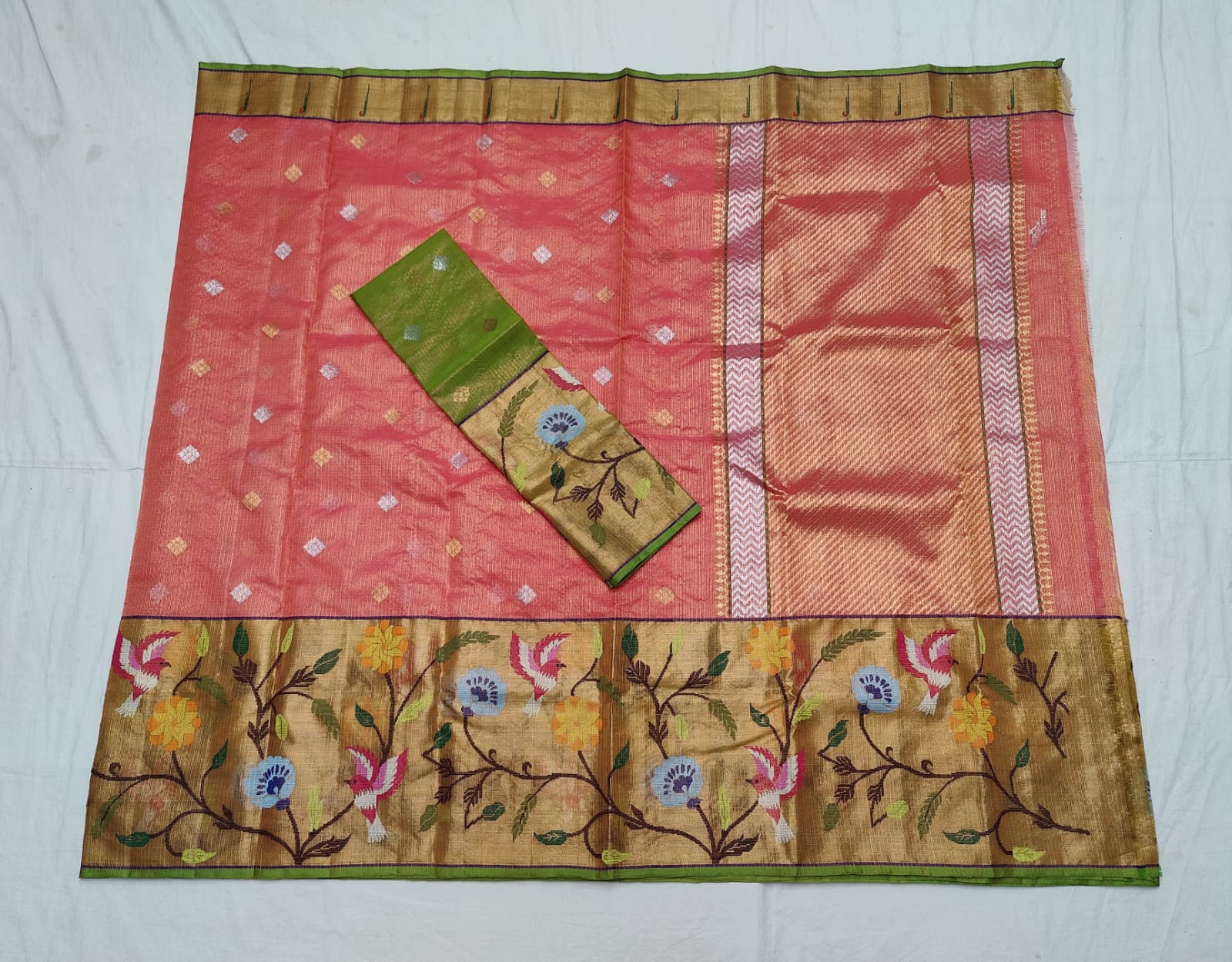 Hansikha tissue zari kota saree - Saffronfashionindia