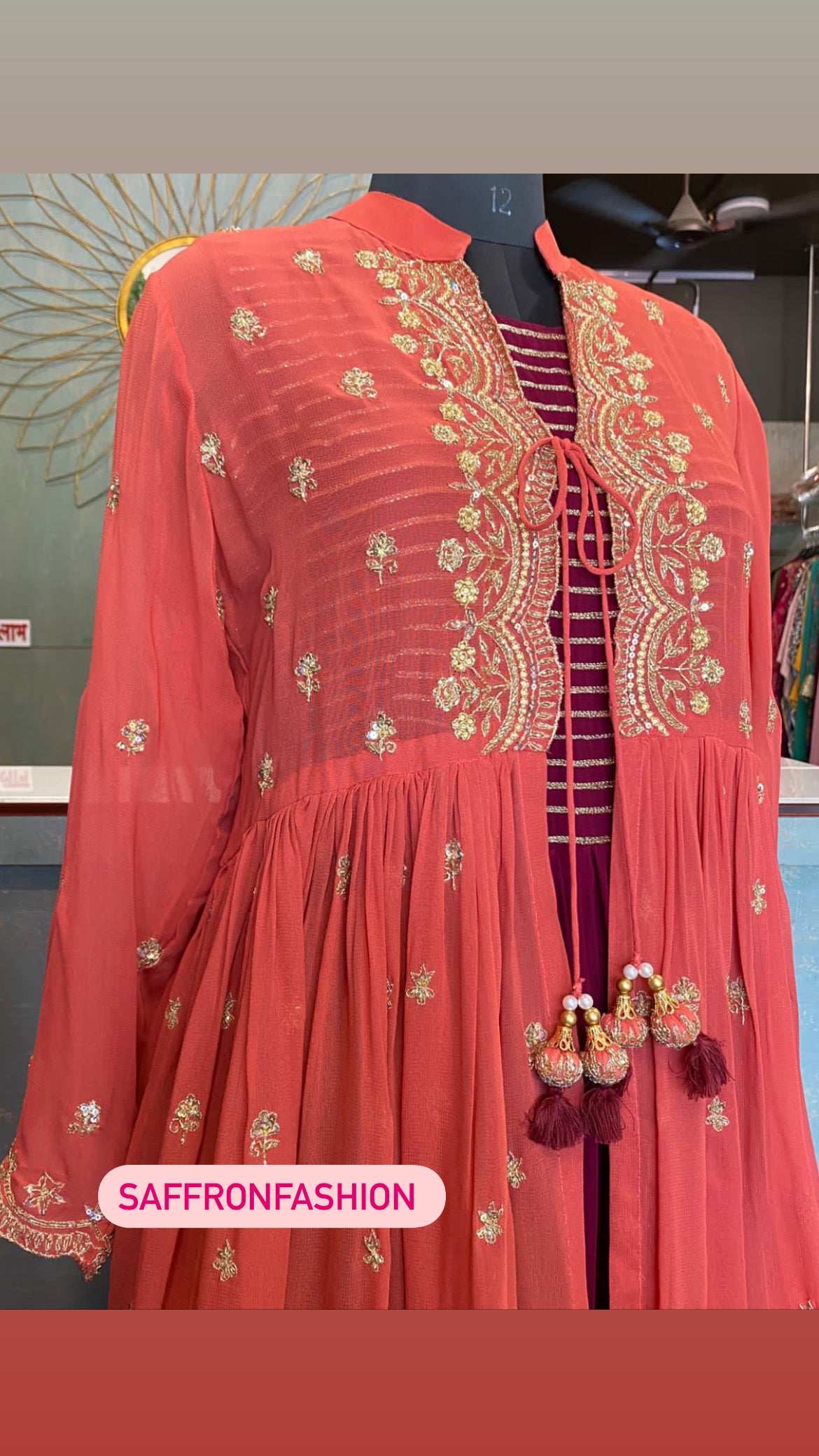 Selfie gorgette dress - Saffronfashionindia