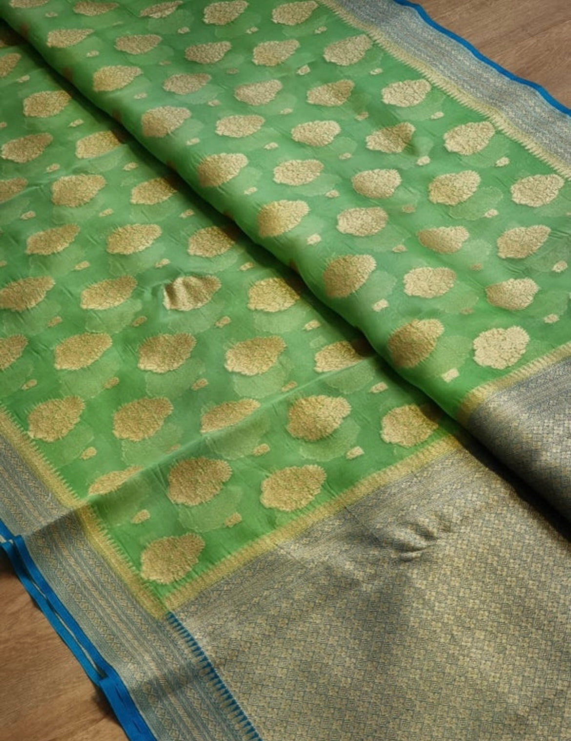 Banarsi kora saree - Saffronfashionindia
