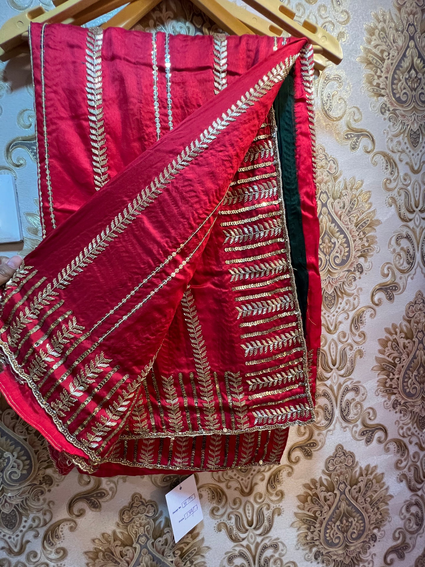 Valentine red beautiful saree - Saffronfashionindia