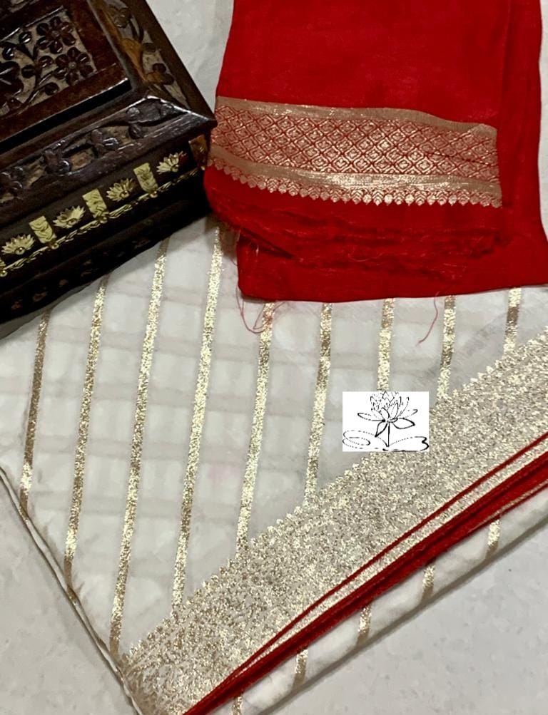 Lehariya inspired banarsi saree - Saffronfashionindia