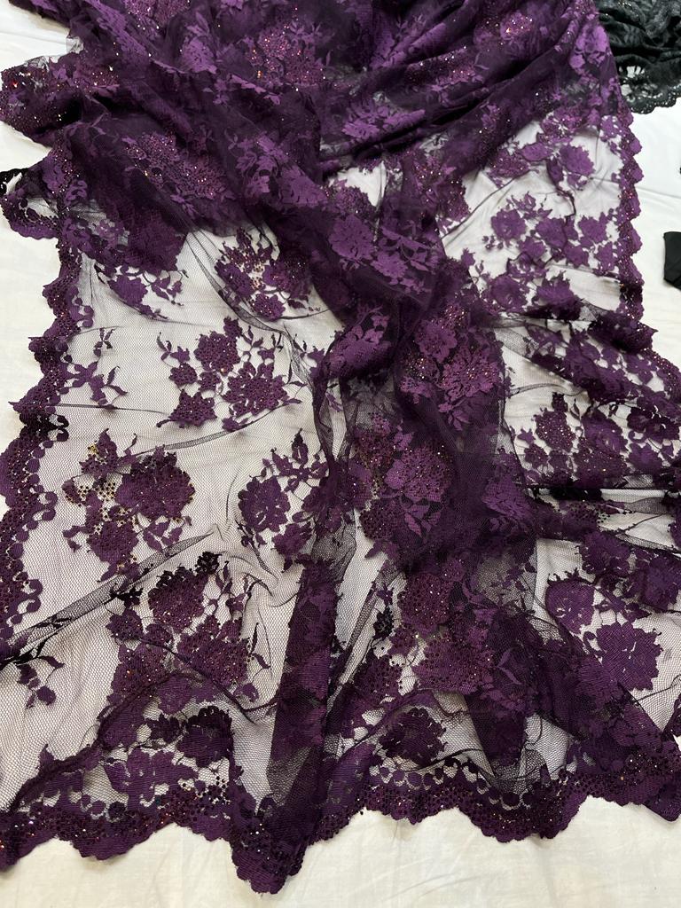 Lacy Swarovski saree - Saffronfashionindia