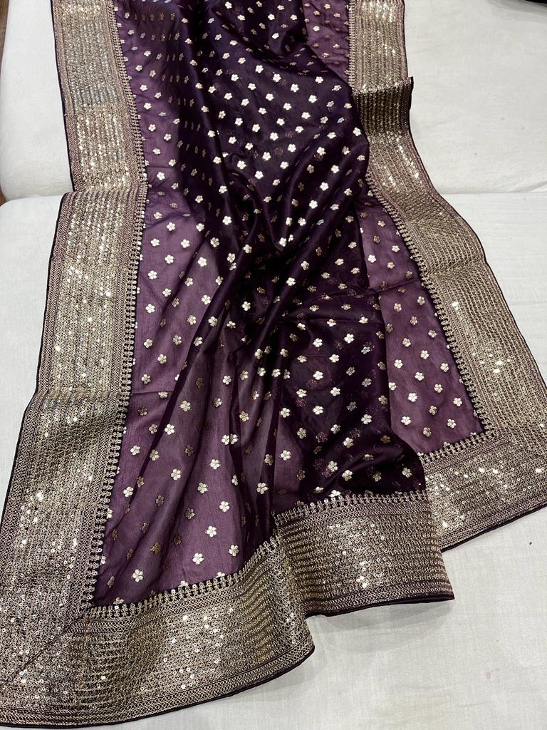 Kora partywear saree - Saffronfashionindia