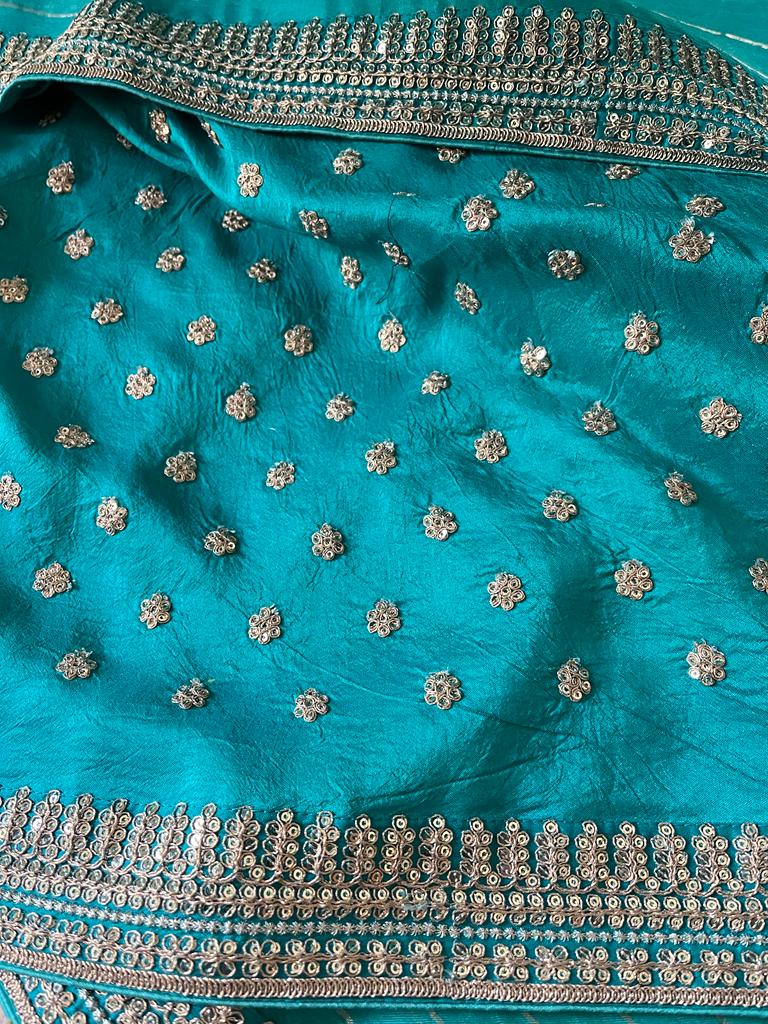 Striped organza saree - Saffronfashionindia