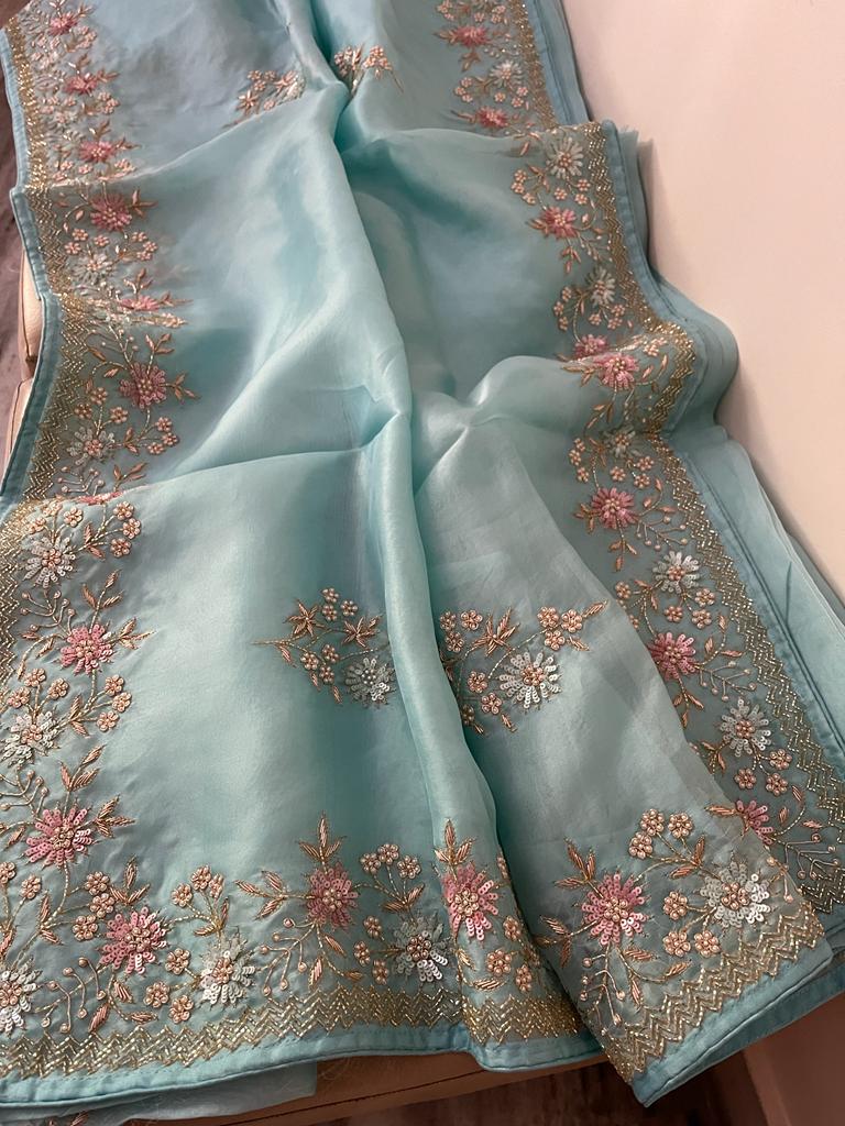 Mishika organza saree - Saffronfashionindia