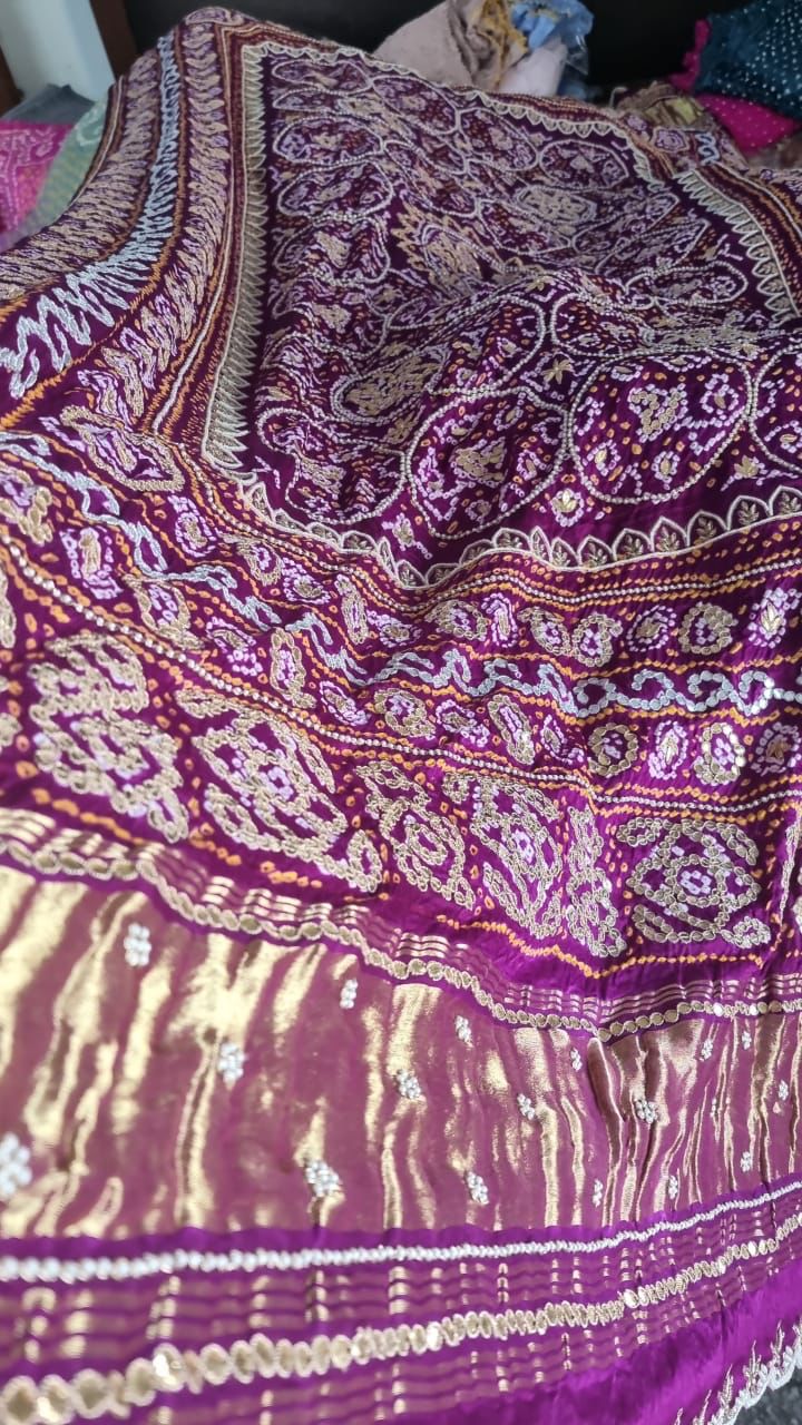 Nuva embroidered silk dupatta - Saffronfashionindia