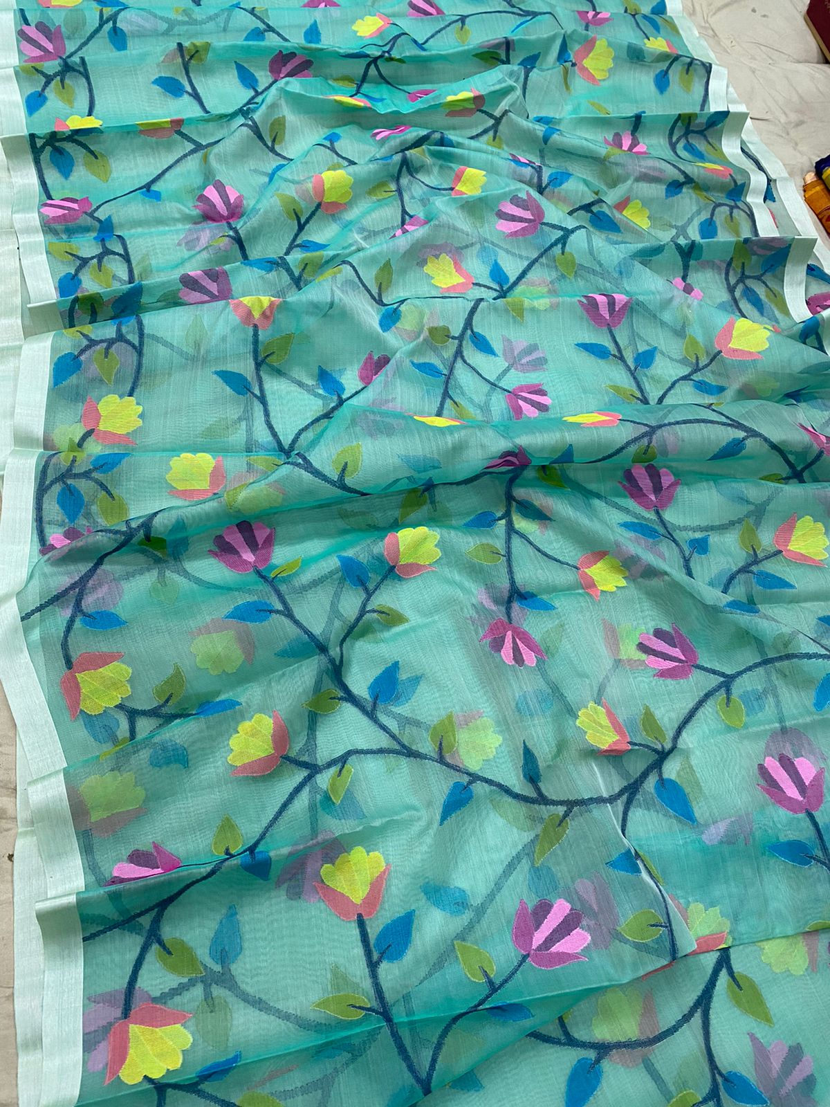 Seinika tantuj jamdani saree - Saffronfashionindia