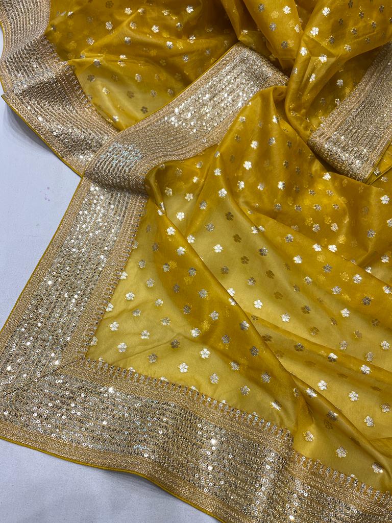 Kora partywear saree - Saffronfashionindia