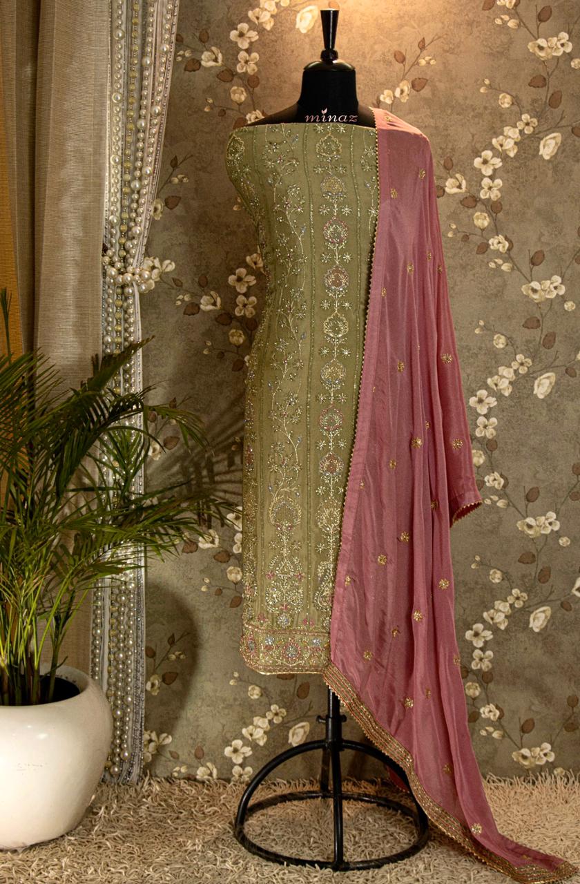 Alishan embroidered salwar suit - Saffronfashionindia