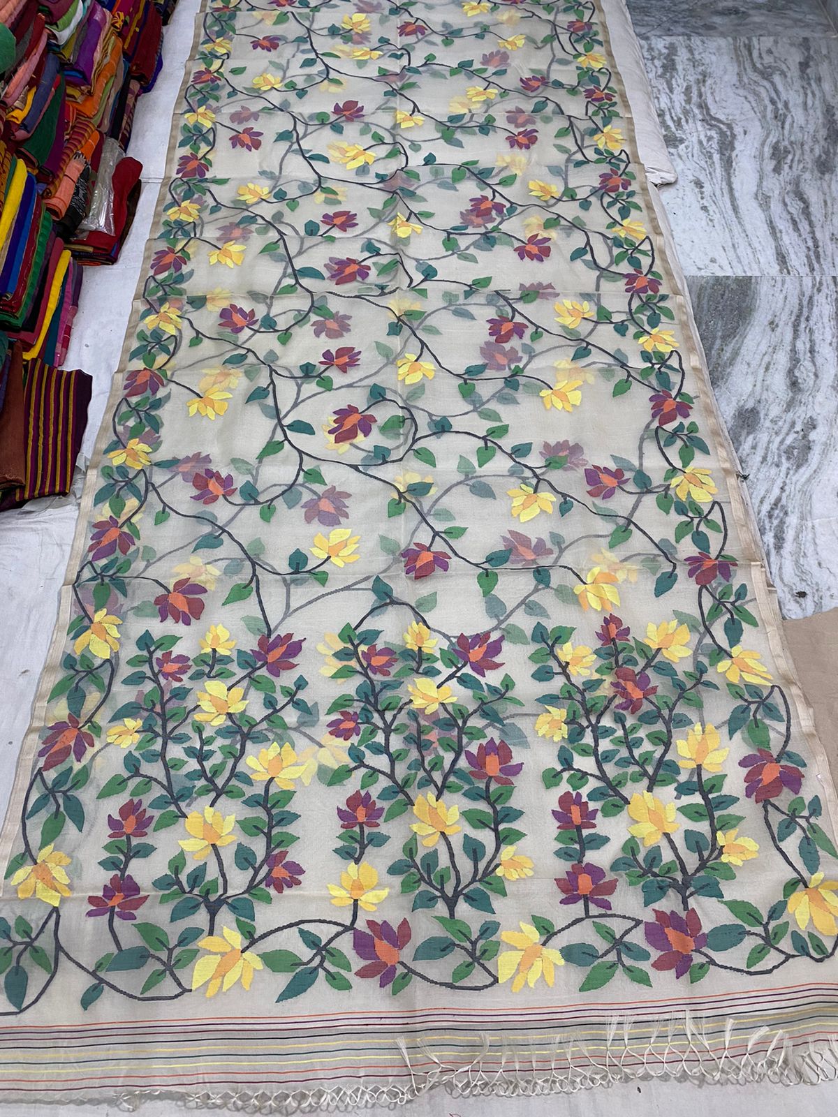 Somaksha tantuj jamdani saree - Saffronfashionindia