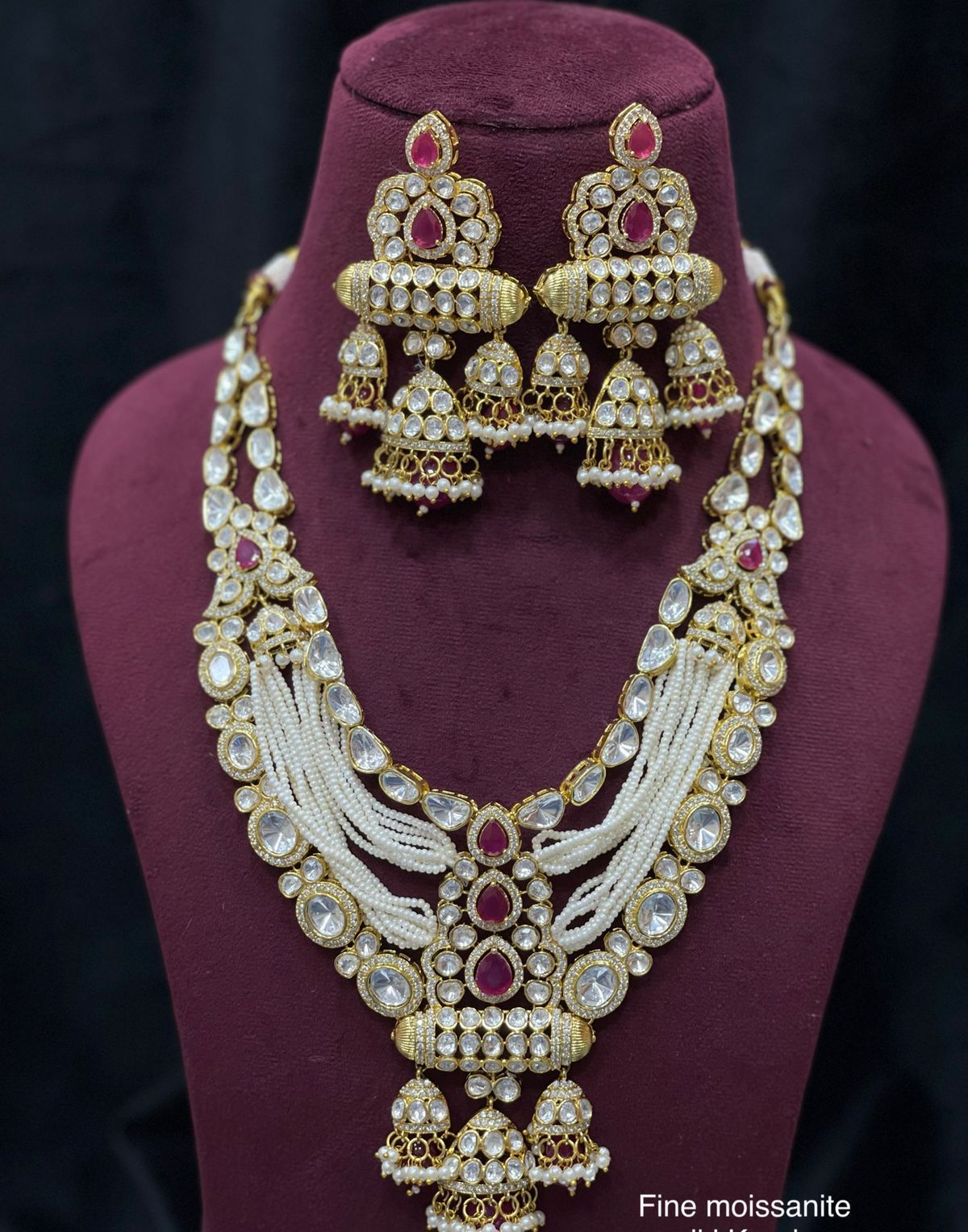 Moissanite polki necklace SaffronFashionindia, SaffronFashion