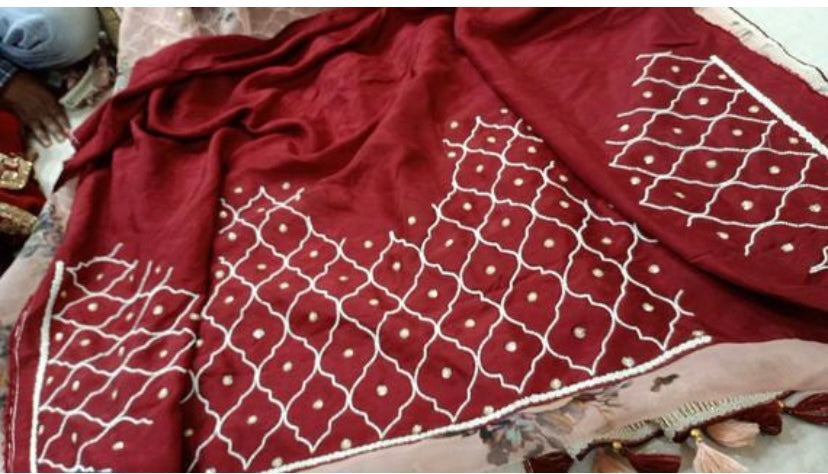 Rosika pearl saree - Saffronfashionindia