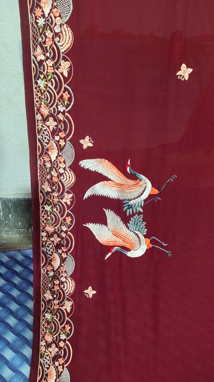 Riman crepe Parsi gara saree SaffronFashion