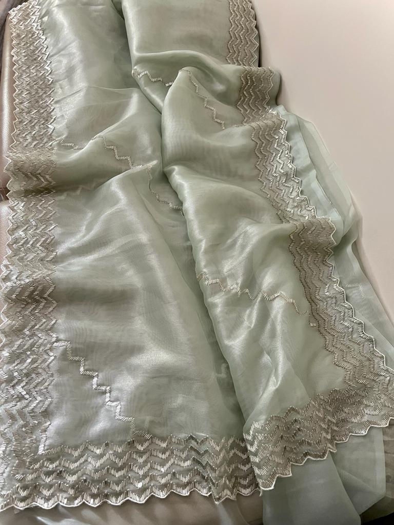 Kinisha tissue partywear saree - Saffronfashionindia