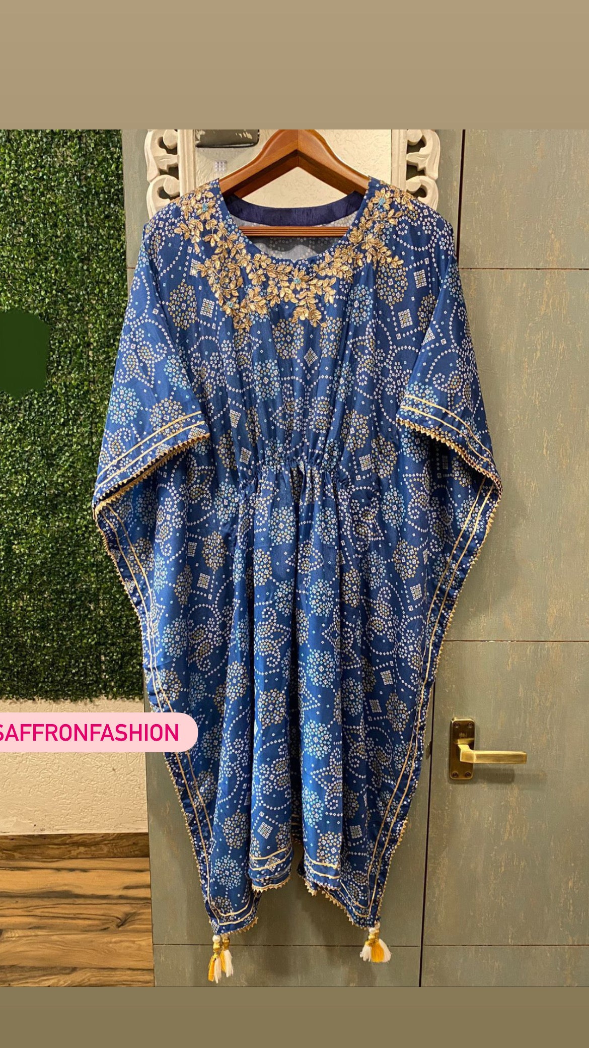 Blue Royal kaftan - Saffronfashionindia