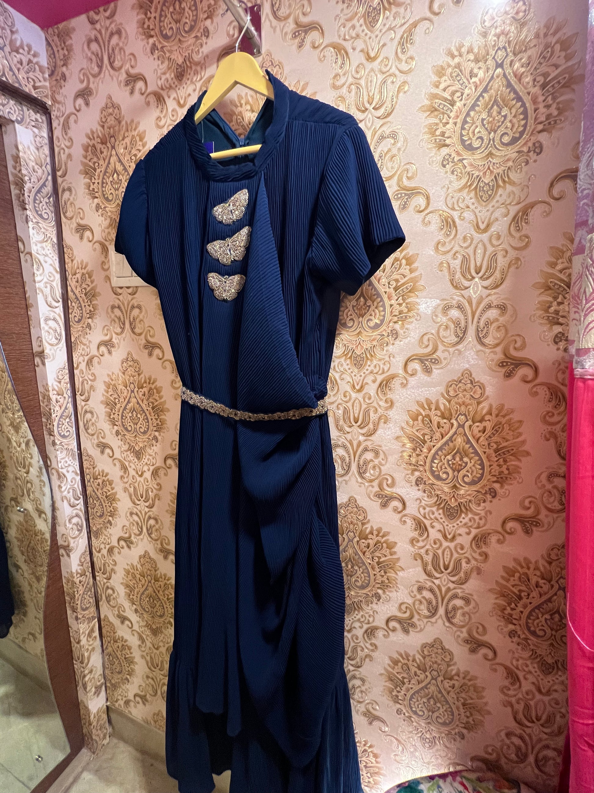 Ninza crepe gown - Saffronfashionindia