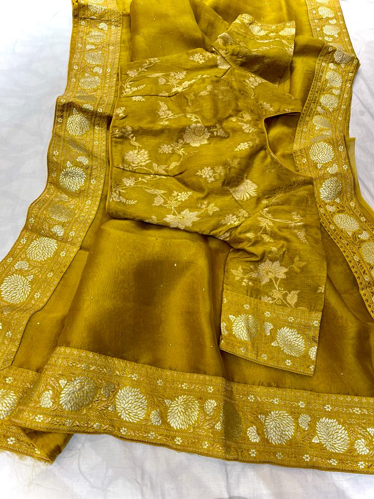Divit organza saree/banarsi saree - Saffronfashionindia