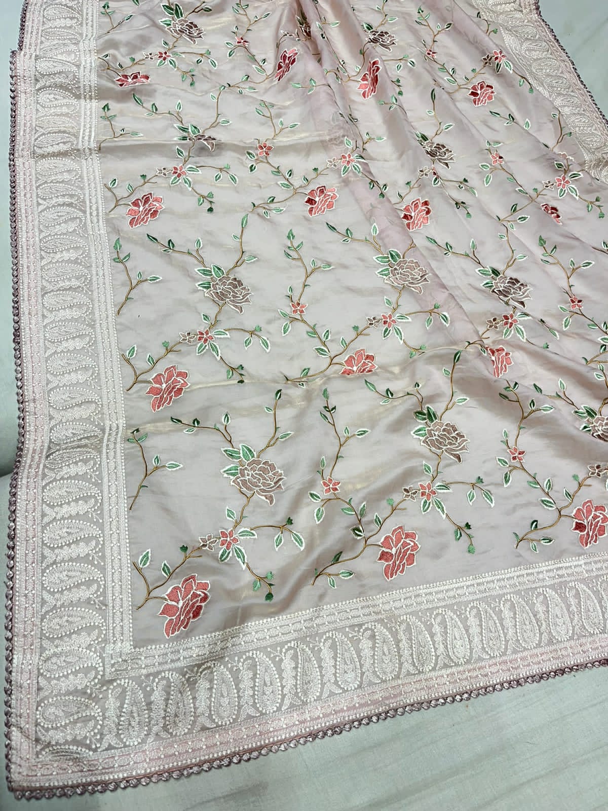 Naisha organza Chikankari saree - Saffronfashionindia