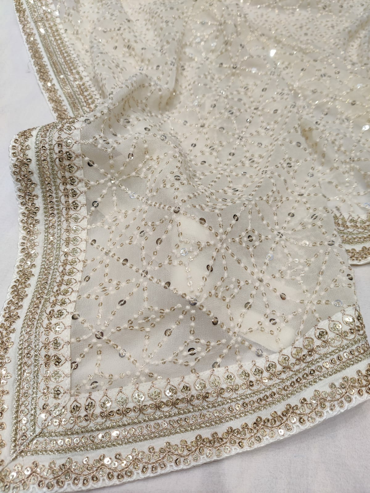 Fallon gorgette sequins saree - Saffronfashionindia
